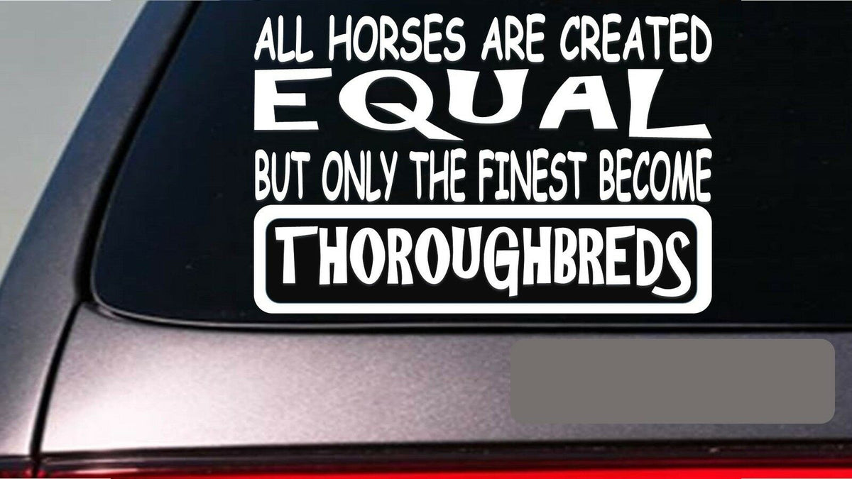 Thoroughbreds All Horses Equal Vinyl Decal – 6 Inch
