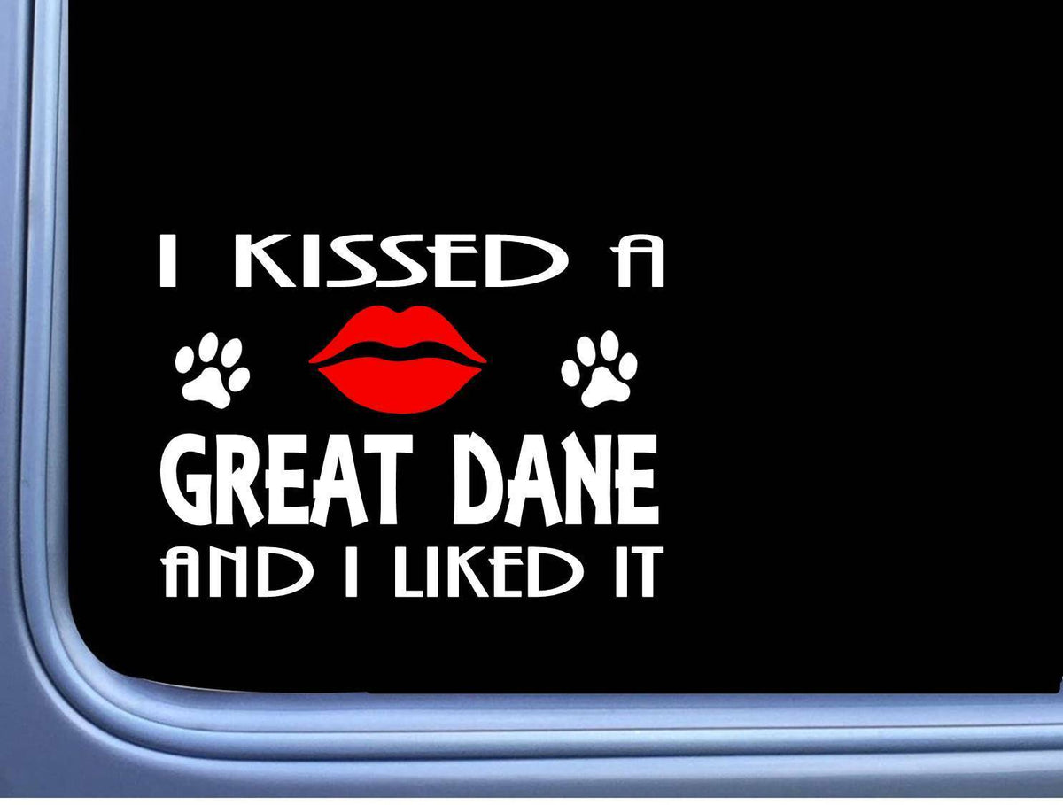 Great Dane Kissed Dog Vinyl Decal – 8 Inch