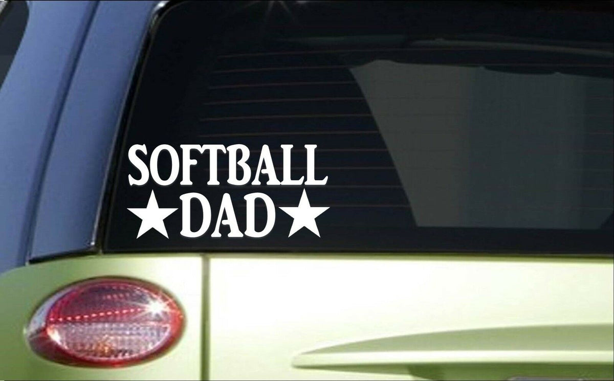 Softball Dad Vinyl Decal – 8 Inch