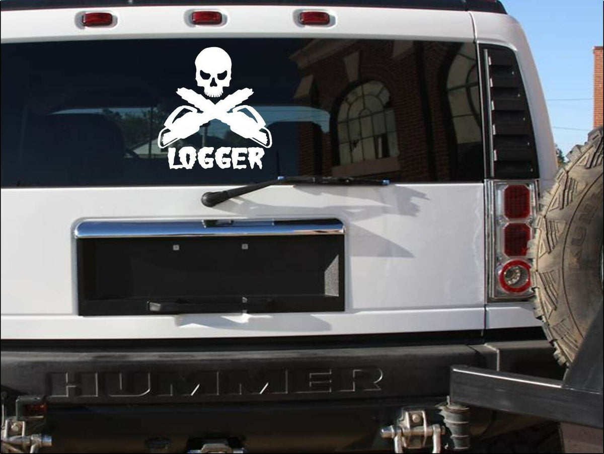 Large Logger's Crossbones Vinyl Decal – 13 Inch
