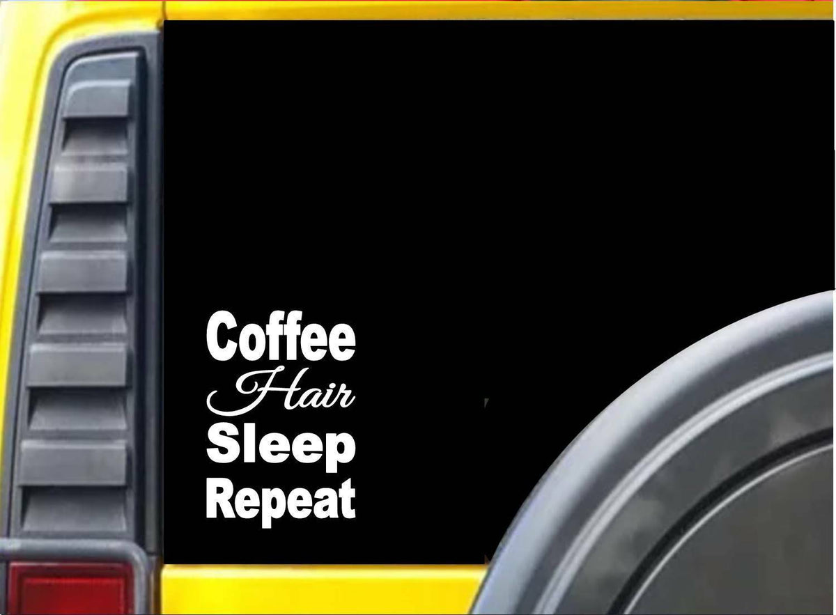 Coffee Hair Sleep Wide Vinyl Decal – 8 Inch