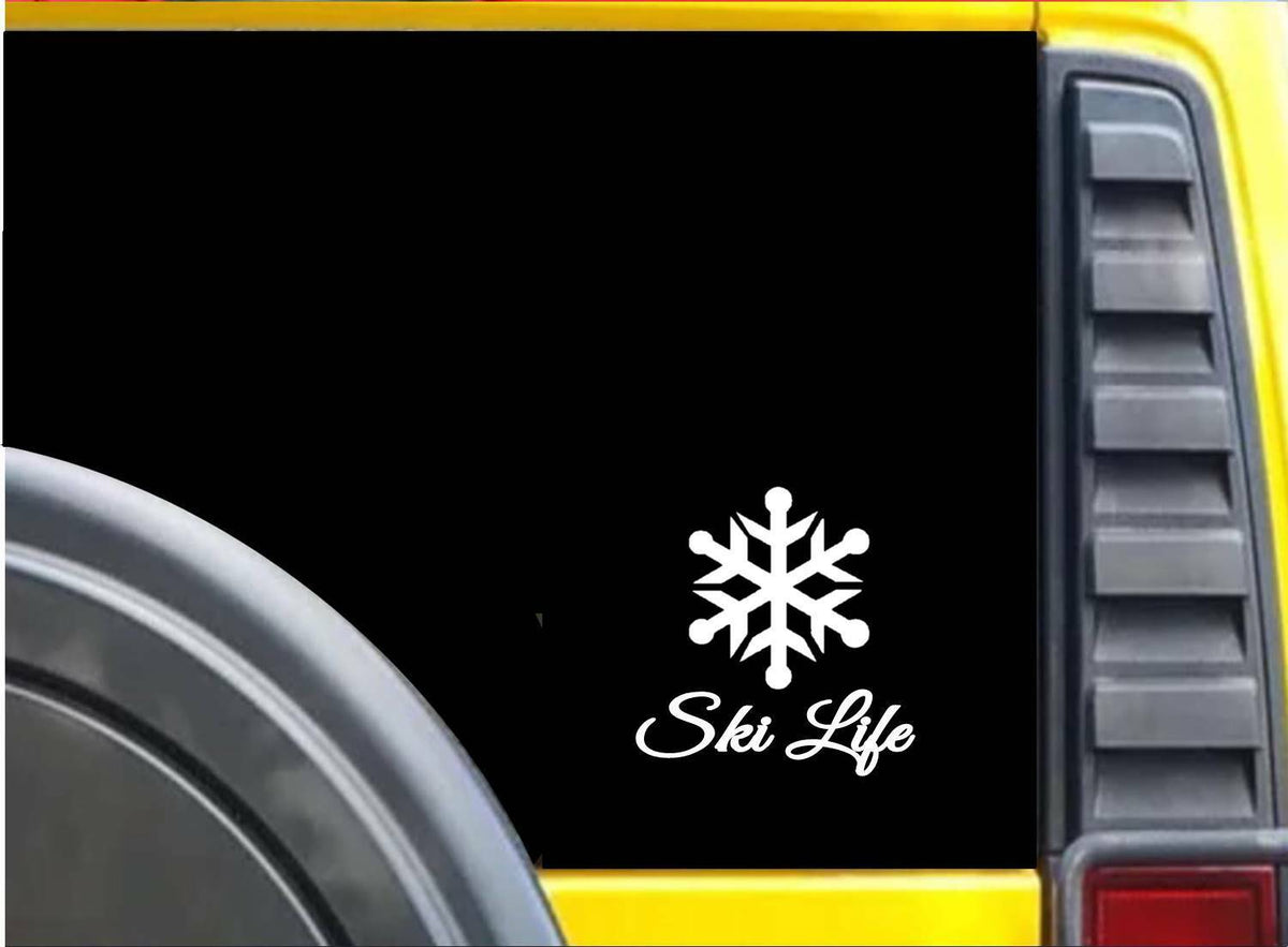 Ski Life Snowflake Vinyl Decal – 6 Inch