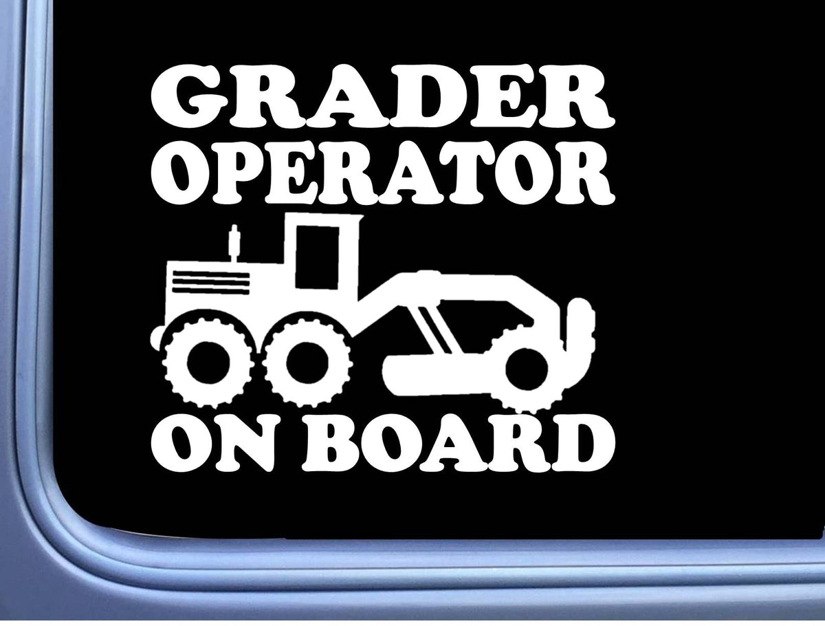 Road Grader on Board Vinyl Decal – 6 Inch