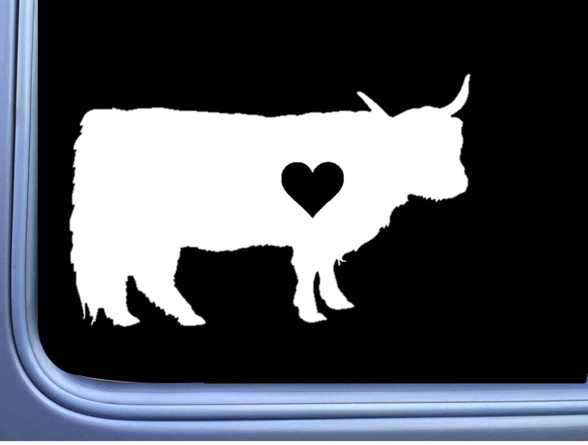Highland Little Heart Bull Vinyl Decal – 6 Inch