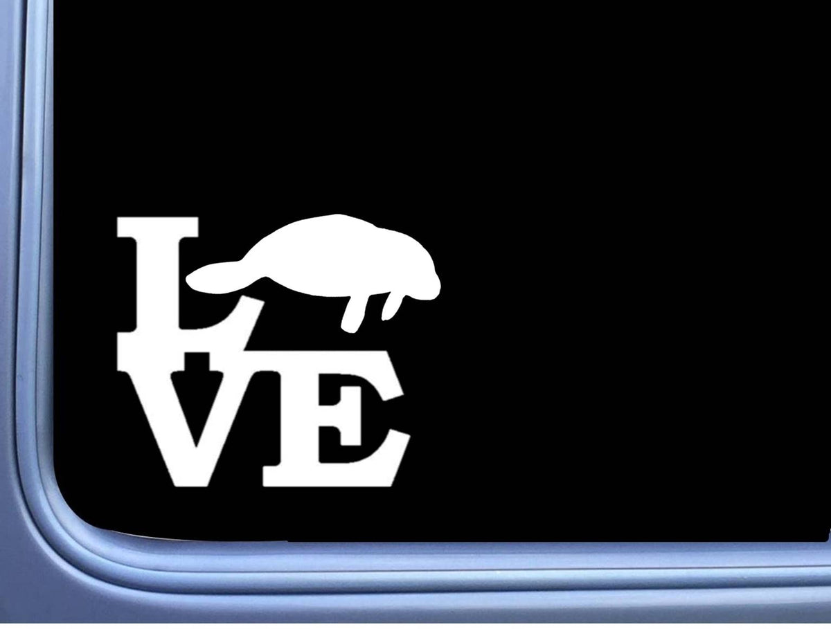 Manatee Love Vinyl Decal – 6 Inch
