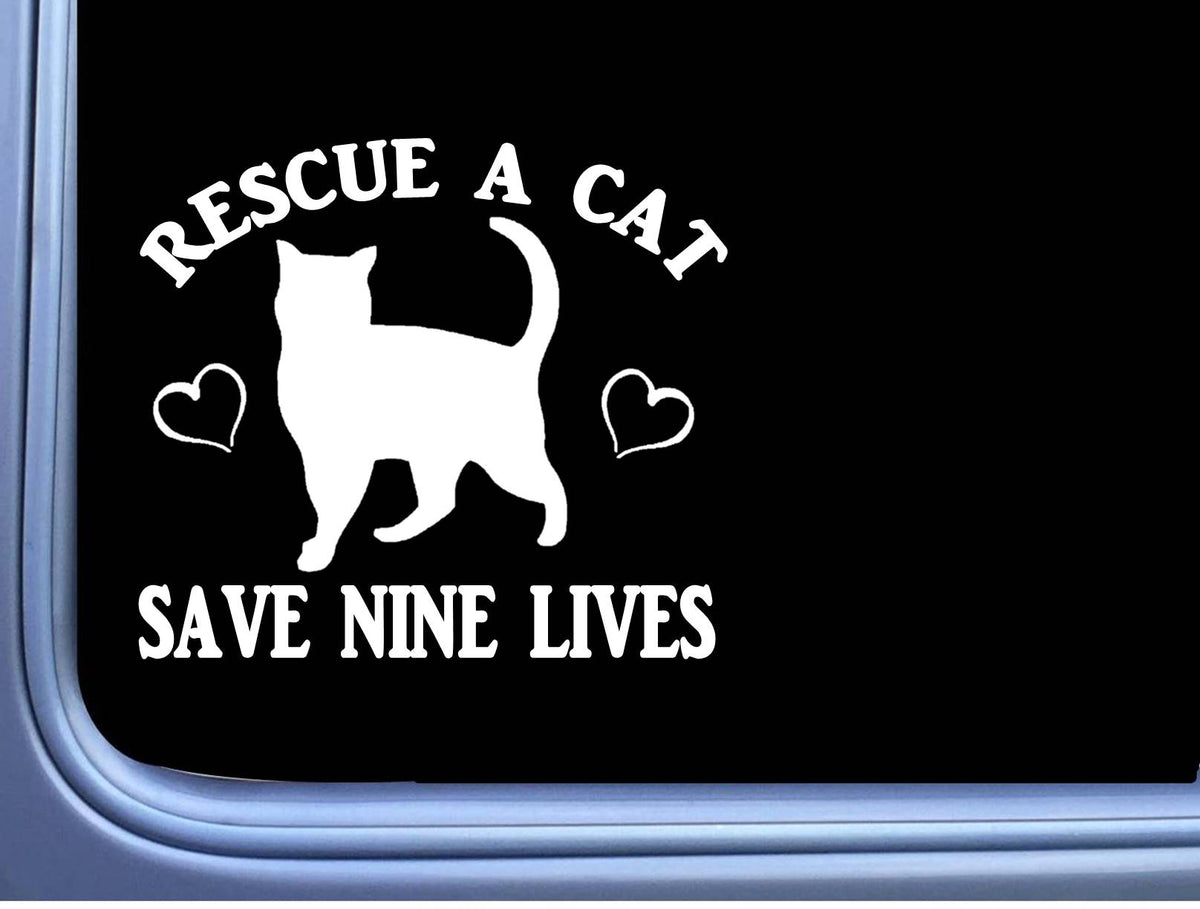 Cat Rescue Vinyl Decal – 6 Inch