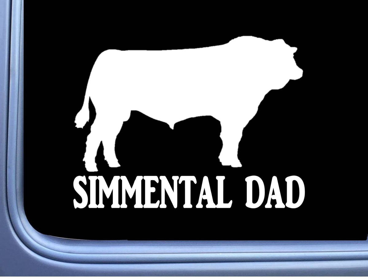 Simmental Dad Bull Vinyl Decal – 6 Inch