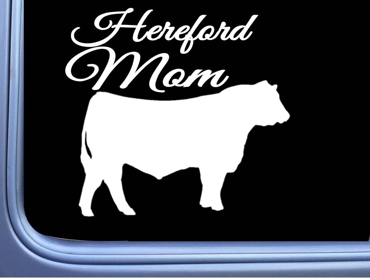 Hereford Mom Bull Vinyl Decal – 6 Inch