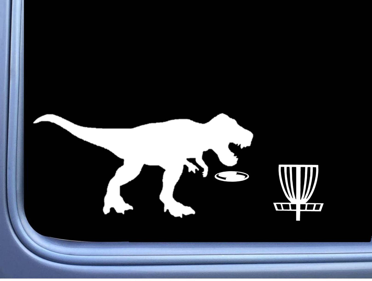 T Rex Disc Golf - Waterproof - Funny Gifts - Dinosaur Vinyl Decal – 8 Inch