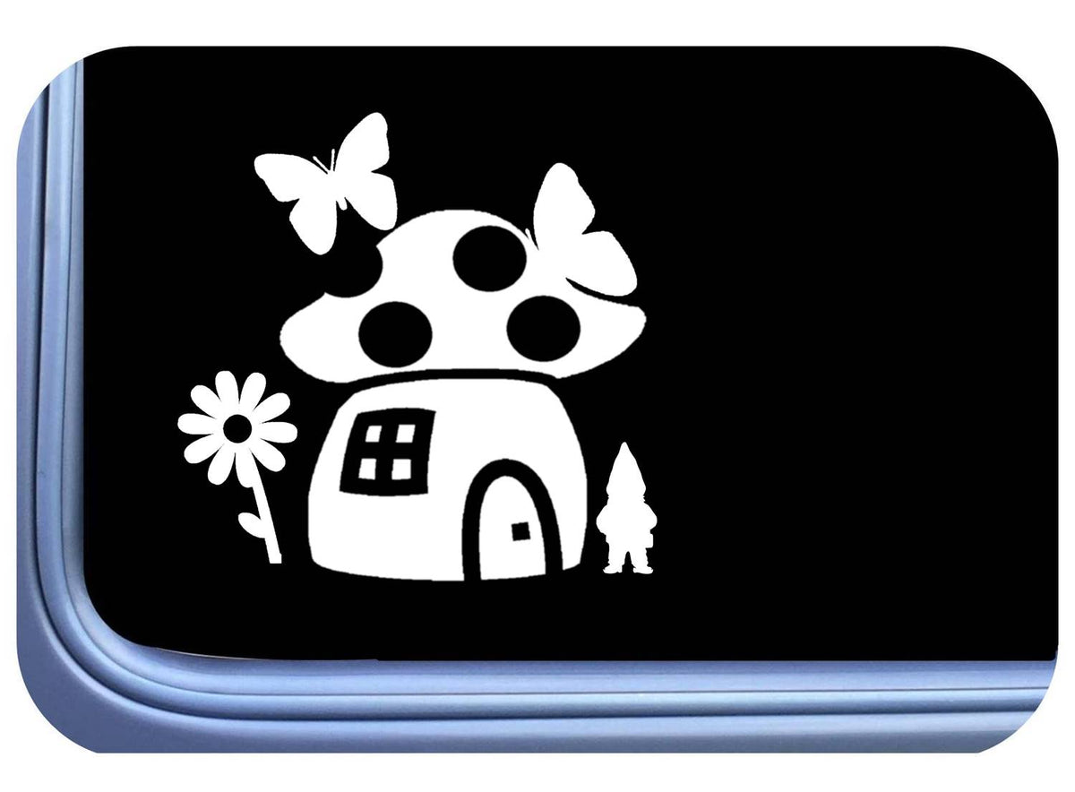 Mushroom Cottage Gnome Vinyl Decal – 6 Inch