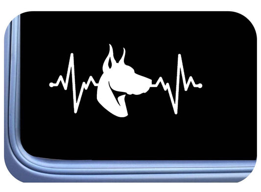 Doberman Heartline Vinyl Decal – 8 Inch