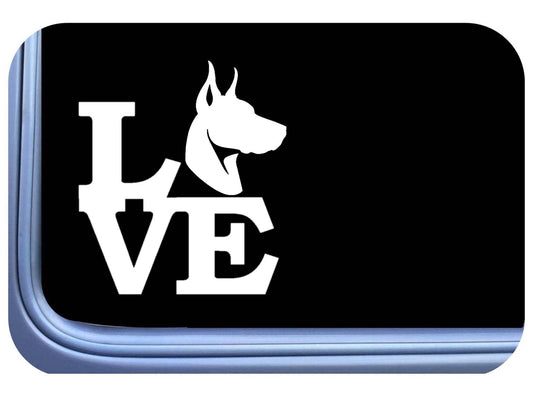 Doberman Love Vinyl Decal – 6 Inch