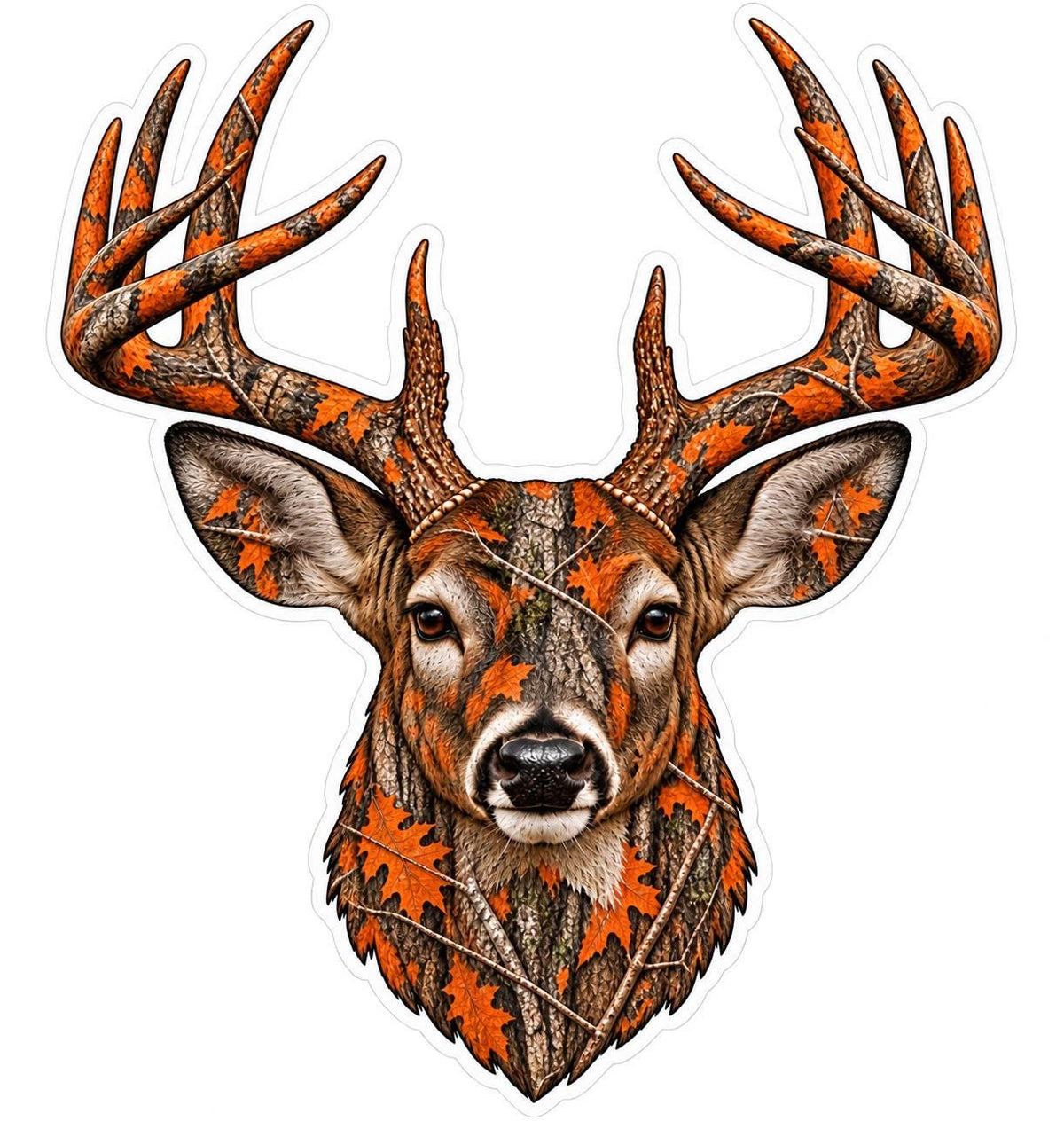 Camo Whitetail Deer Sticker – Pink Woodland Camo Hunter Gift (Vinyl Decal) ST 009