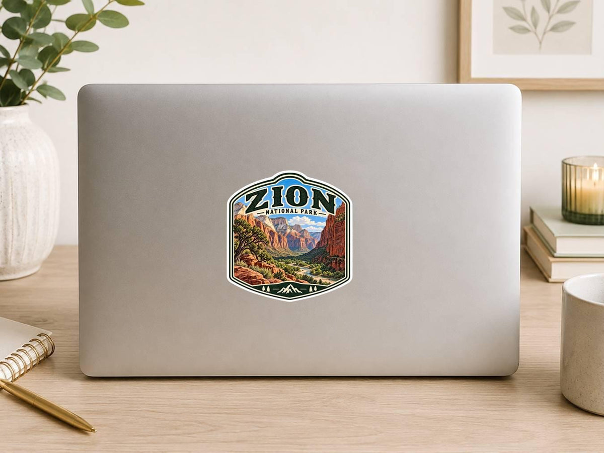 Zion National Park Sticker, Zion Park Decal, Utah Sticker, National Park Souvenir, Hiking Camping Outdoor Travel Sticker ST 015