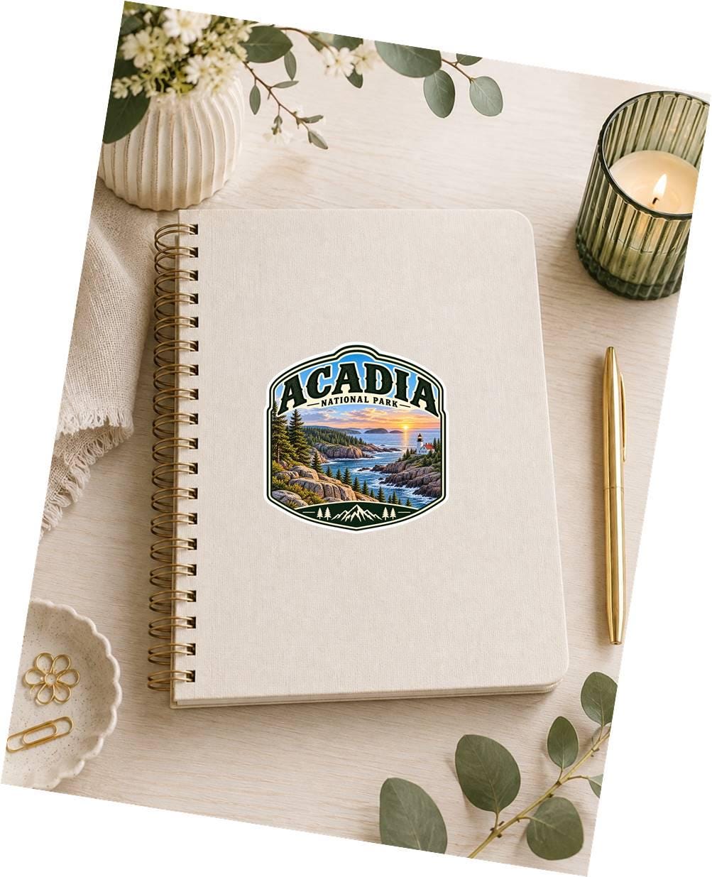 Acadia National Park Sticker, Maine Decal, Lighthouse Sticker, Coastal Maine Sticker, Hiking Camping National Park Souvenir ST 020