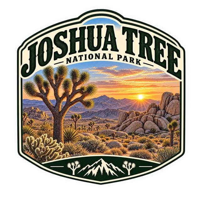 Joshua Tree National Park Sticker, California Desert Decal Joshua Tree Sticker, Hiking Camping National Park Souvenir ST 021