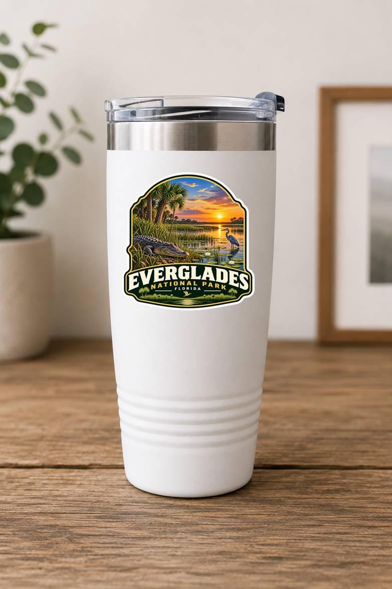 Everglades National Park Sticker, Florida Decal, Alligator Sticker, Florida Everglades Souvenir, Hiking Camping Travel Sticker ST 031