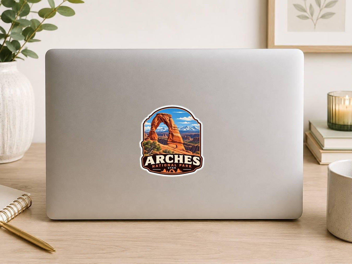 Arches National Park Sticker, Delicate Arch Decal, Utah Sticker, Moab Utah Souvenir, Hiking Camping National Park Sticker ST 023