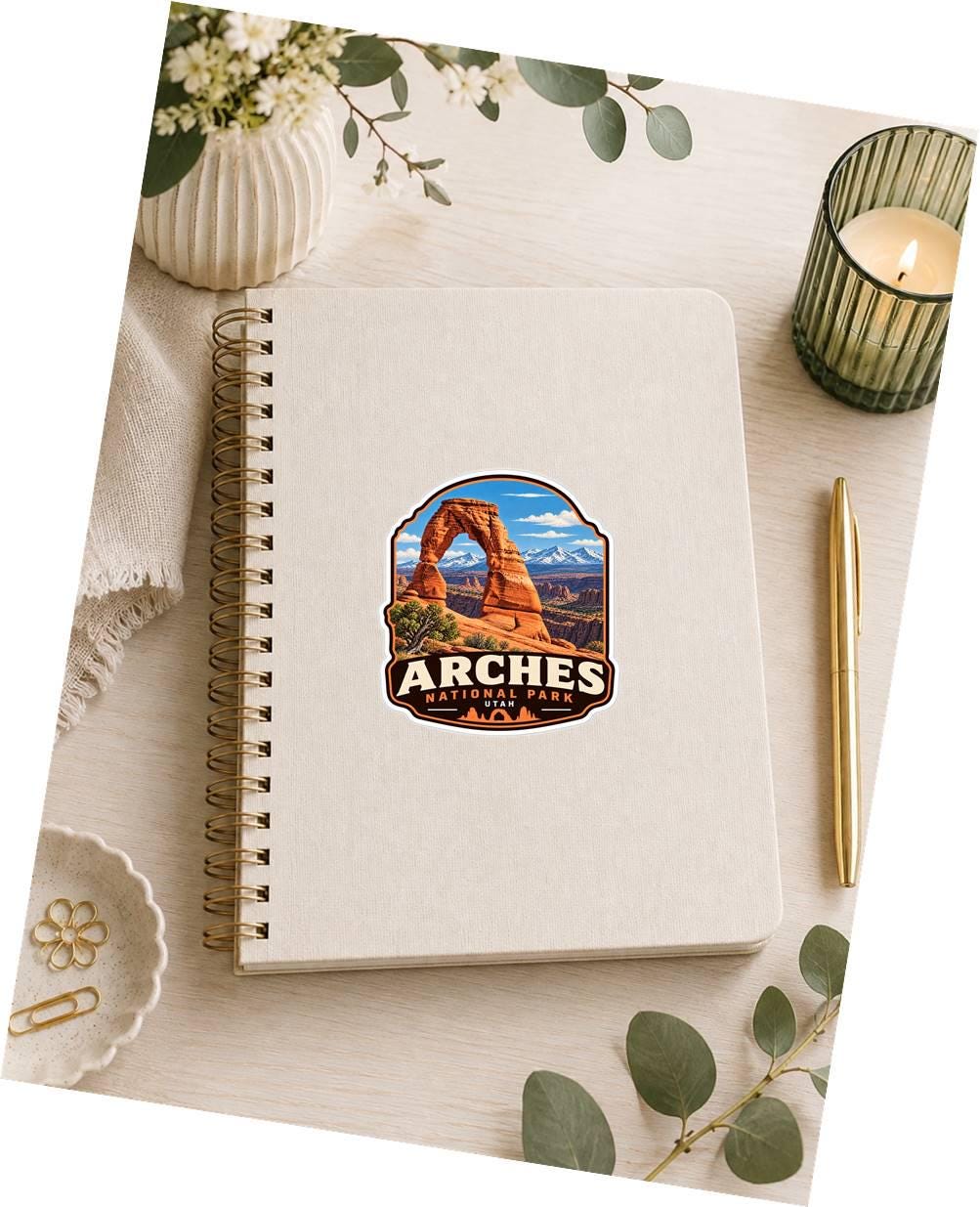 Arches National Park Sticker, Delicate Arch Decal, Utah Sticker, Moab Utah Souvenir, Hiking Camping National Park Sticker ST 023