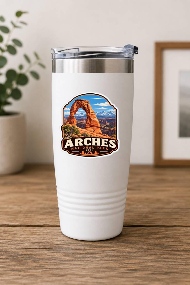 Arches National Park Sticker, Delicate Arch Decal, Utah Sticker, Moab Utah Souvenir, Hiking Camping National Park Sticker ST 023