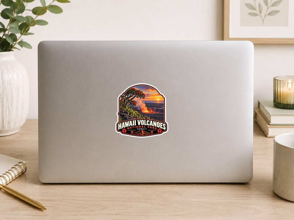 Hawaii Volcanoes National Park Sticker, Hawaii Decal, Volcano Lava Sticker, Big Island Souvenir, Hiking Camping Travel Sticker ST 029