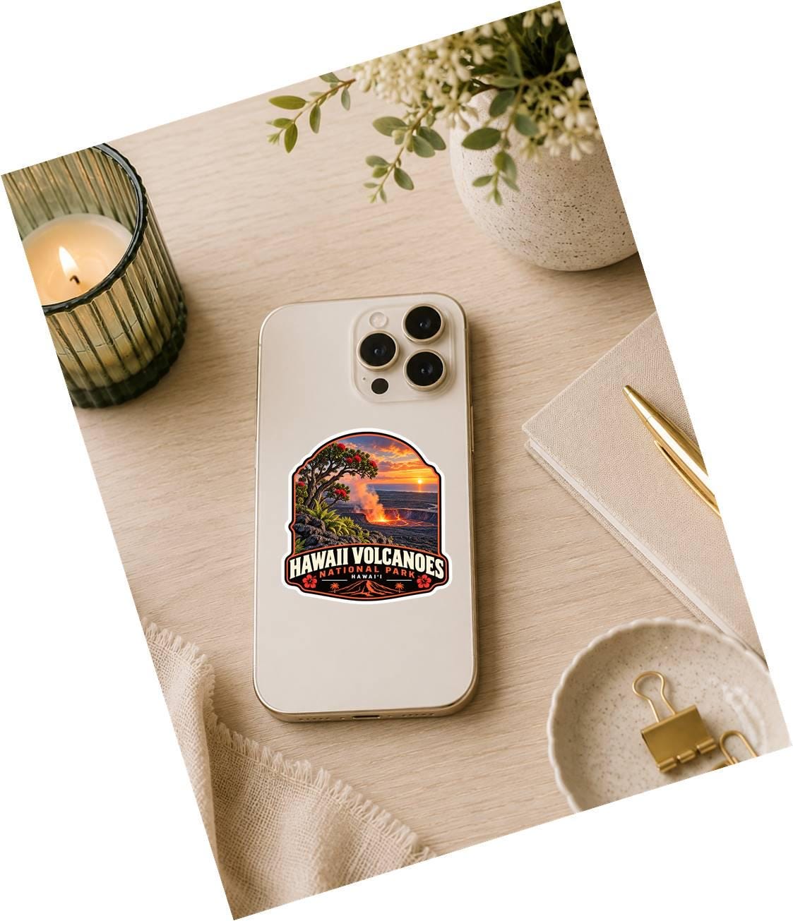Hawaii Volcanoes National Park Sticker, Hawaii Decal, Volcano Lava Sticker, Big Island Souvenir, Hiking Camping Travel Sticker ST 029