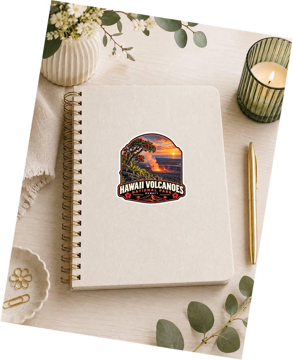 Hawaii Volcanoes National Park Sticker, Hawaii Decal, Volcano Lava Sticker, Big Island Souvenir, Hiking Camping Travel Sticker ST 029