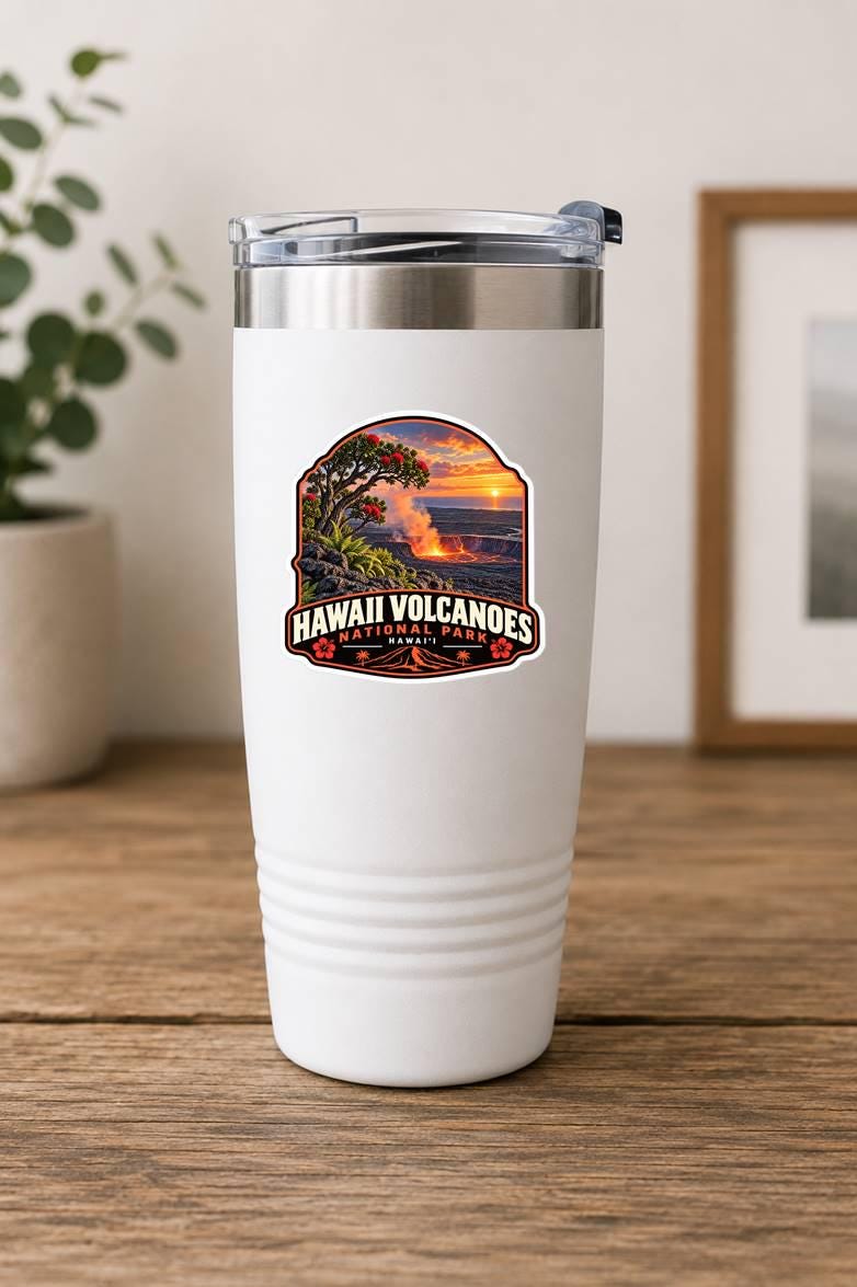 Hawaii Volcanoes National Park Sticker, Hawaii Decal, Volcano Lava Sticker, Big Island Souvenir, Hiking Camping Travel Sticker ST 029