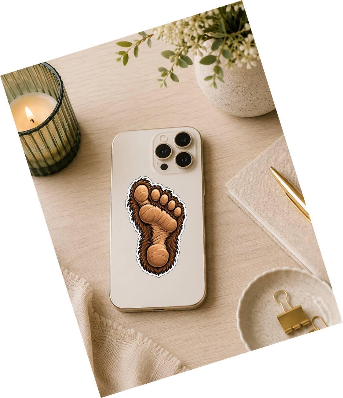 Bigfoot Foot Sticker | Sasquatch Footprint Decal | Cute Bigfoot Sticker | Hairy Sasquatch Foot Vinyl Decal | Cryptid Sticker ST 033