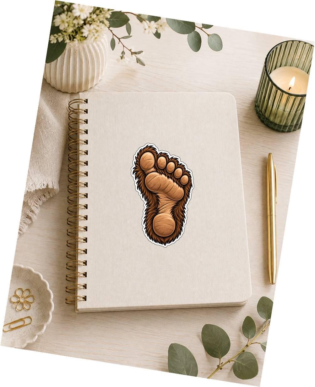 Bigfoot Foot Sticker | Sasquatch Footprint Decal | Cute Bigfoot Sticker | Hairy Sasquatch Foot Vinyl Decal | Cryptid Sticker ST 033