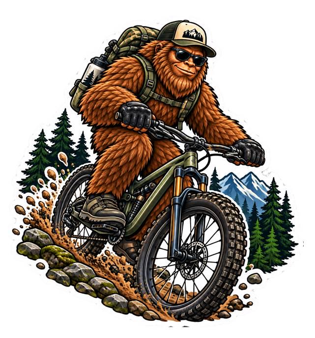 Bigfoot Mountain Biking Sticker, Sasquatch MTB Vinyl Decal, Mountain Bike Sticker – ST 045