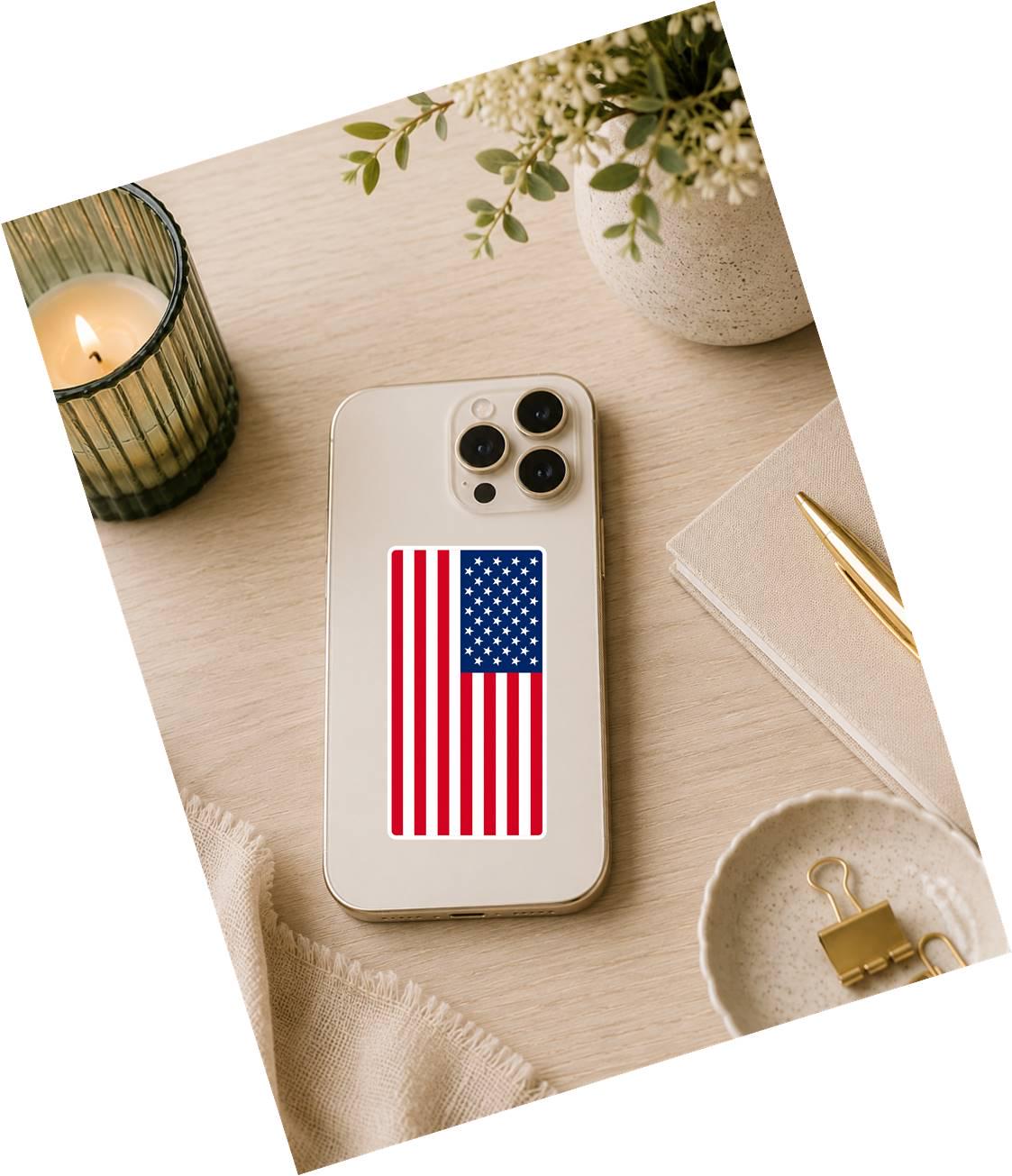 American Flag Sticker, USA Flag Vinyl Decal, Patriotic American Sticker, United States Flag, Laptop Water Bottle Car Decal ST 054