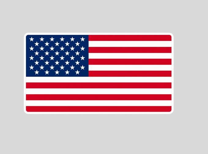 American Flag Sticker, USA Flag Vinyl Decal, Patriotic American Sticker, United States Flag, Laptop Water Bottle Car Decal ST 054