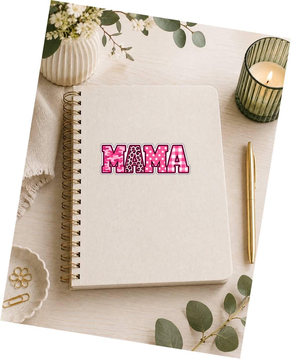 Mama Sticker, Pink Mom Decal, Leopard Camo Pattern Sticker, Cute Gift for Mom ST 082