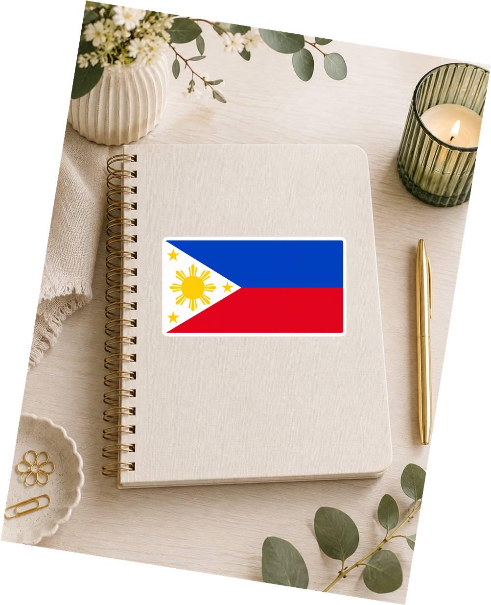 Philippine Flag Sticker, Philippines Flag Decal, Filipino Pride Sticker, Filipino Flag Vinyl Sticker, Philippines Decal ST 064