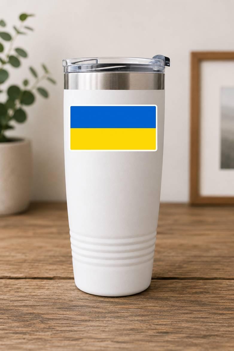 Ukraine Flag Sticker, Ukrainian Flag Decal, Ukraine Vinyl Sticker, Ukrainian Pride Sticker, Blue Yellow Flag Decal ST 067