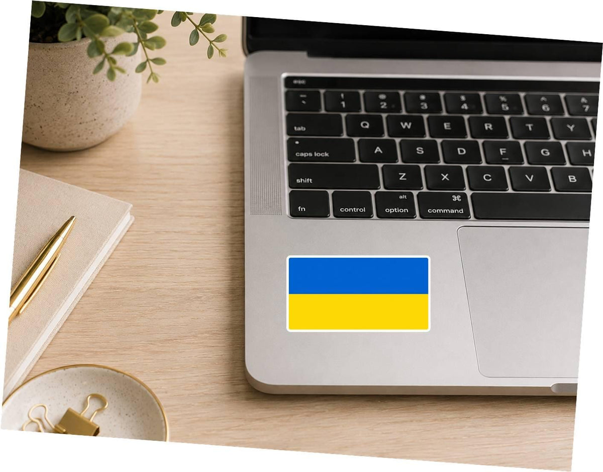 Ukraine Flag Sticker, Ukrainian Flag Decal, Ukraine Vinyl Sticker, Ukrainian Pride Sticker, Blue Yellow Flag Decal ST 067