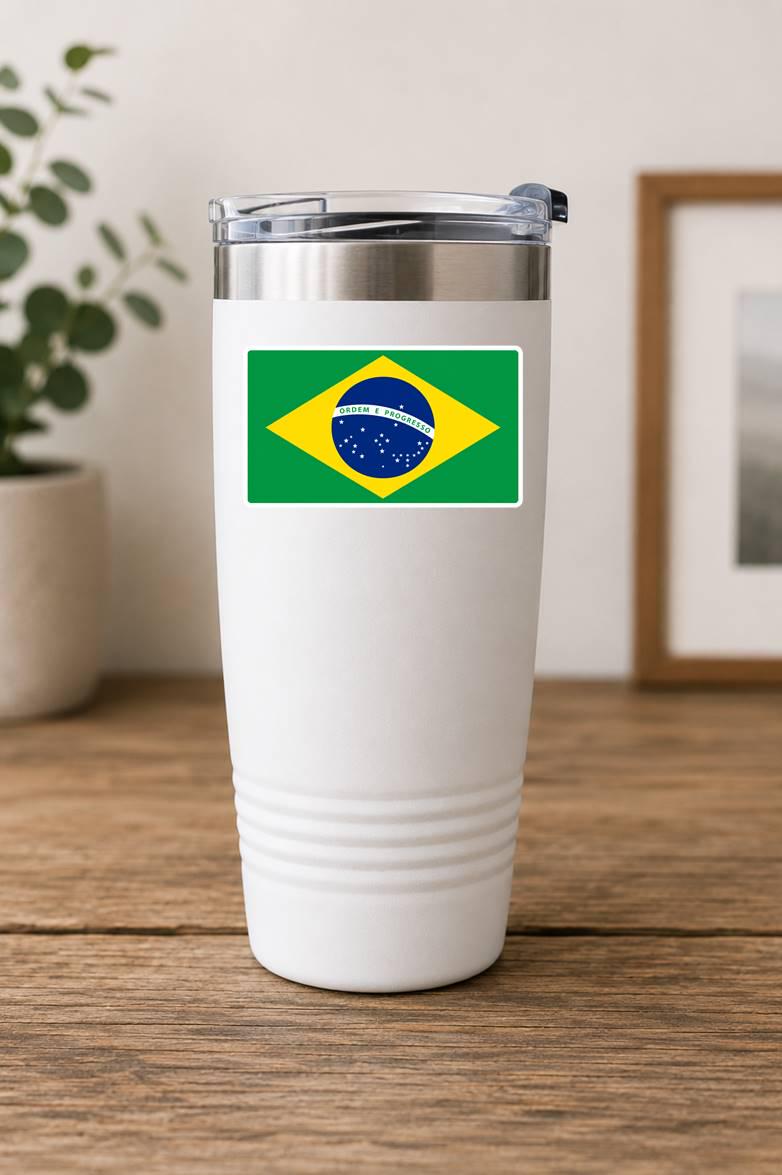 Brazil Flag Sticker, Brazilian Flag Decal, Brazil Vinyl Sticker, Brazilian Pride Sticker, Brasil Flag Decal ST 068