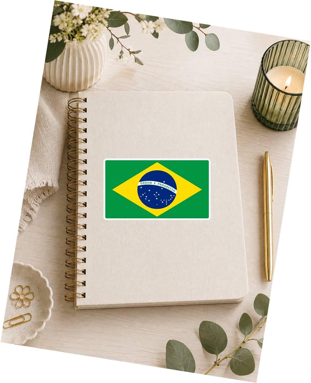 Brazil Flag Sticker, Brazilian Flag Decal, Brazil Vinyl Sticker, Brazilian Pride Sticker, Brasil Flag Decal ST 068