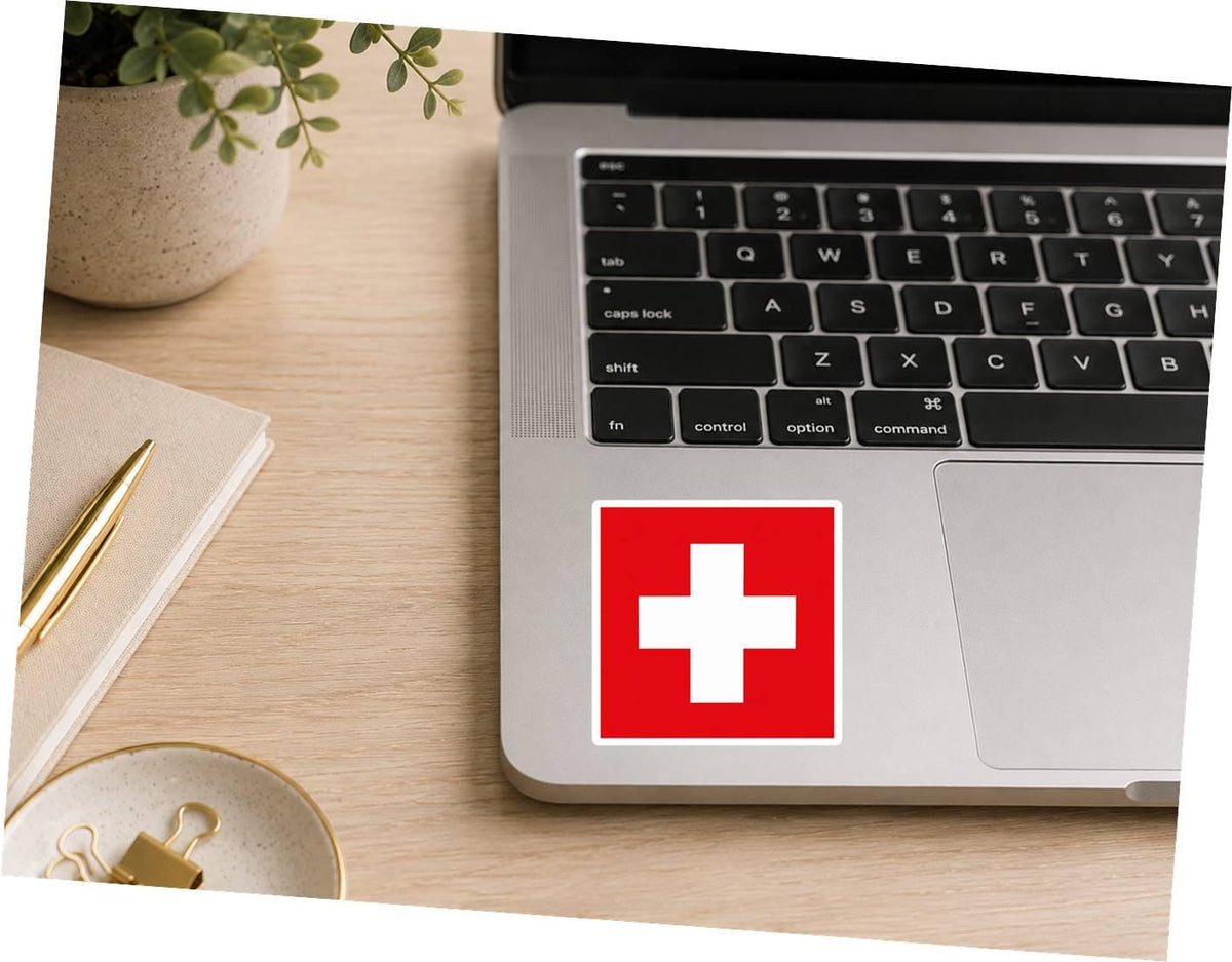 Switzerland Flag Sticker, Swiss Flag Decal, Switzerland Vinyl Sticker, Swiss Pride Sticker, Switzerland Decal ST 069