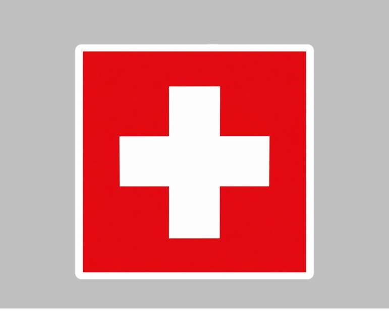 Switzerland Flag Sticker, Swiss Flag Decal, Switzerland Vinyl Sticker, Swiss Pride Sticker, Switzerland Decal ST 069
