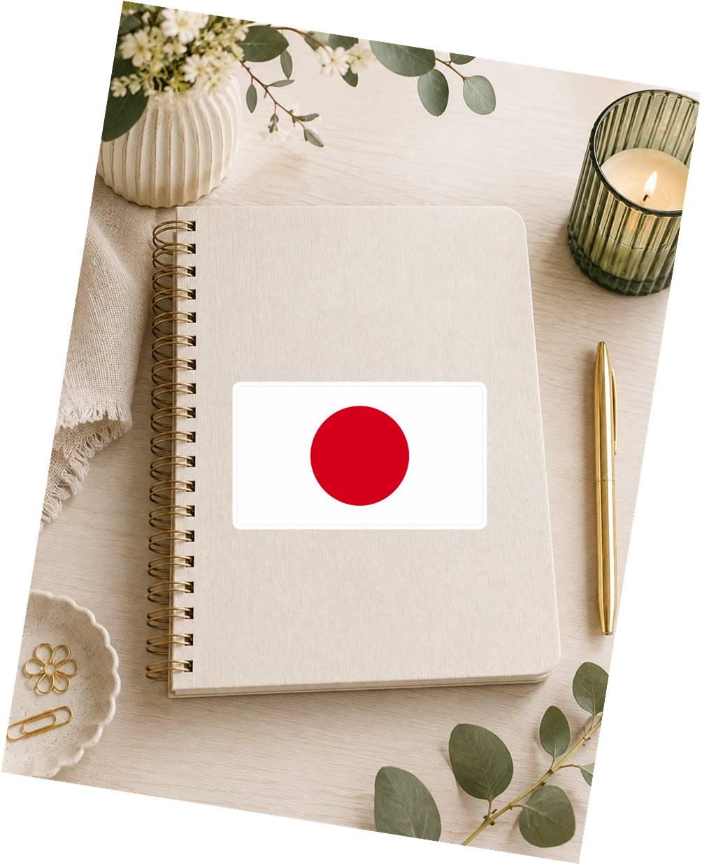 Japan Flag Sticker, Japanese Flag Decal, Japan Vinyl Sticker, Japanese Pride Sticker, Japan Travel Decal ST 070