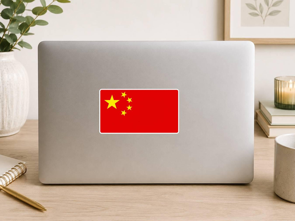 China Flag Sticker, Chinese Flag Decal, China Vinyl Sticker, Chinese Pride Sticker, China Travel Decal ST 071