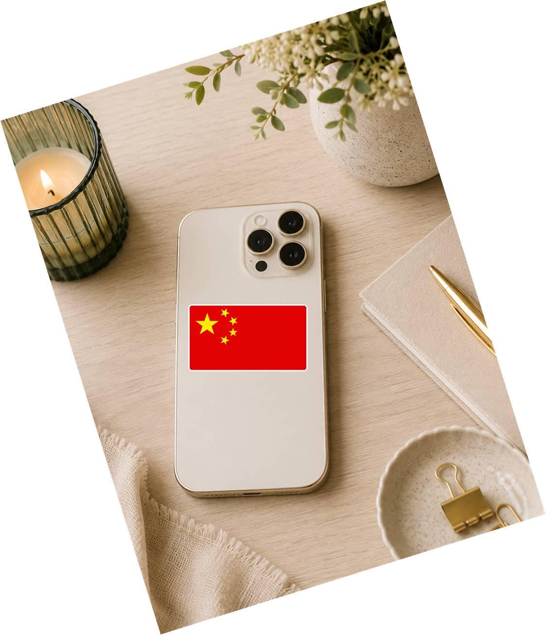 China Flag Sticker, Chinese Flag Decal, China Vinyl Sticker, Chinese Pride Sticker, China Travel Decal ST 071
