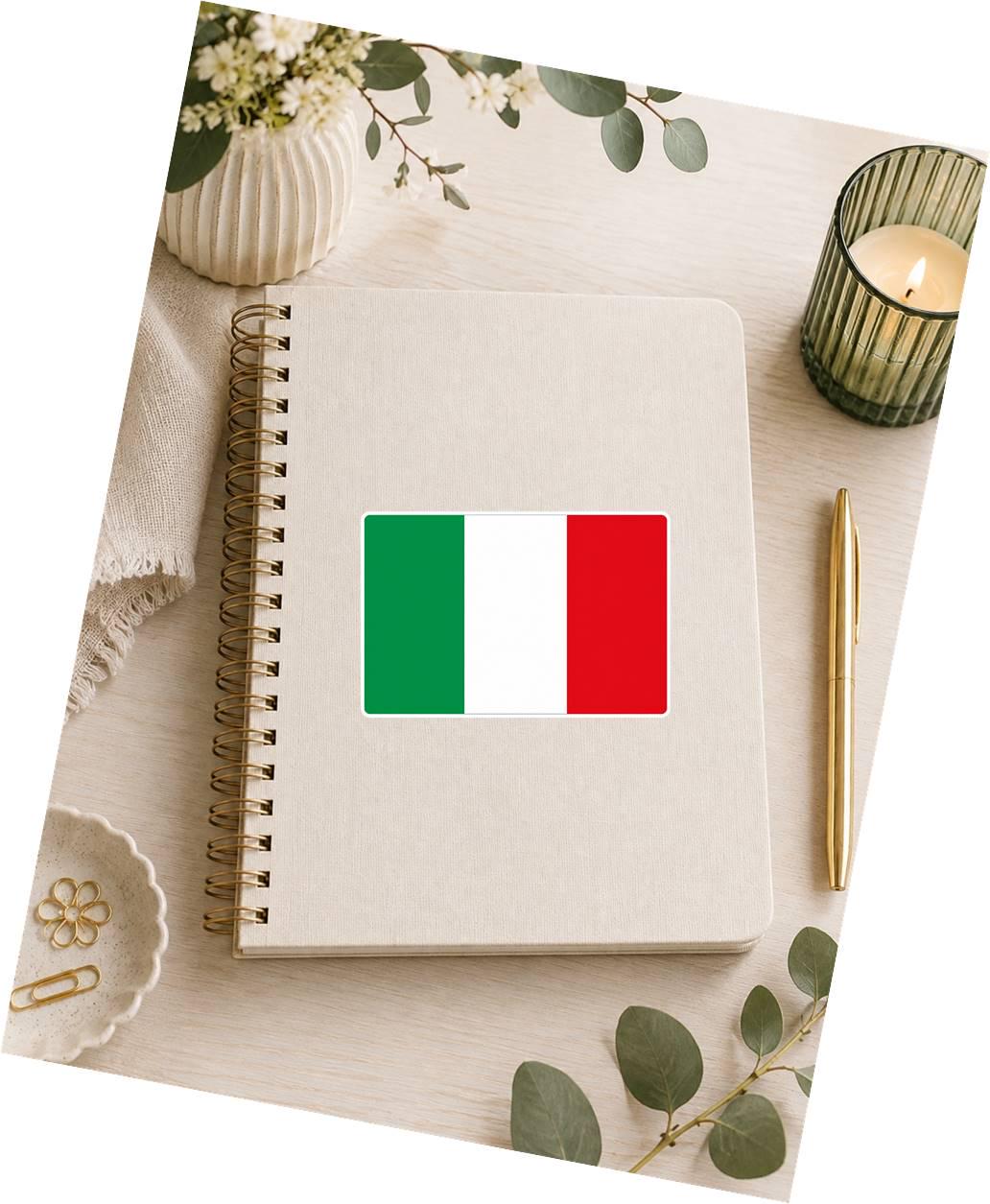 Italy Flag Sticker, Italian Flag Decal, Italy Vinyl Sticker, Italian Pride Sticker, Italy Travel Decal ST 075