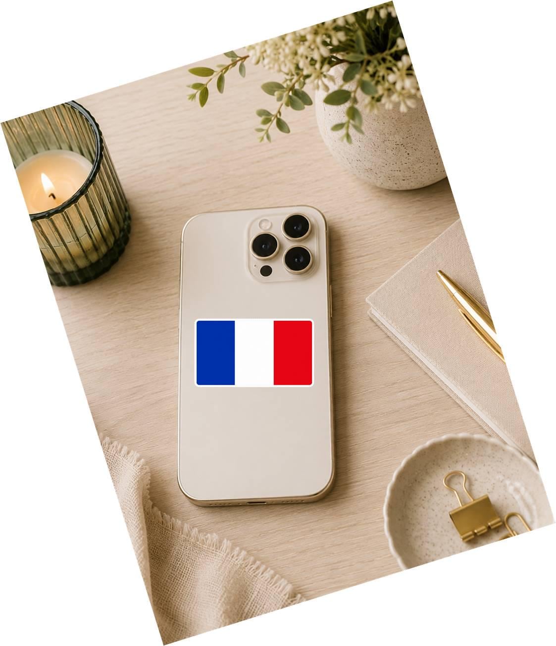 France Flag Sticker, French Flag Decal, France Vinyl Sticker, French Pride Sticker, France Travel Decal ST 076