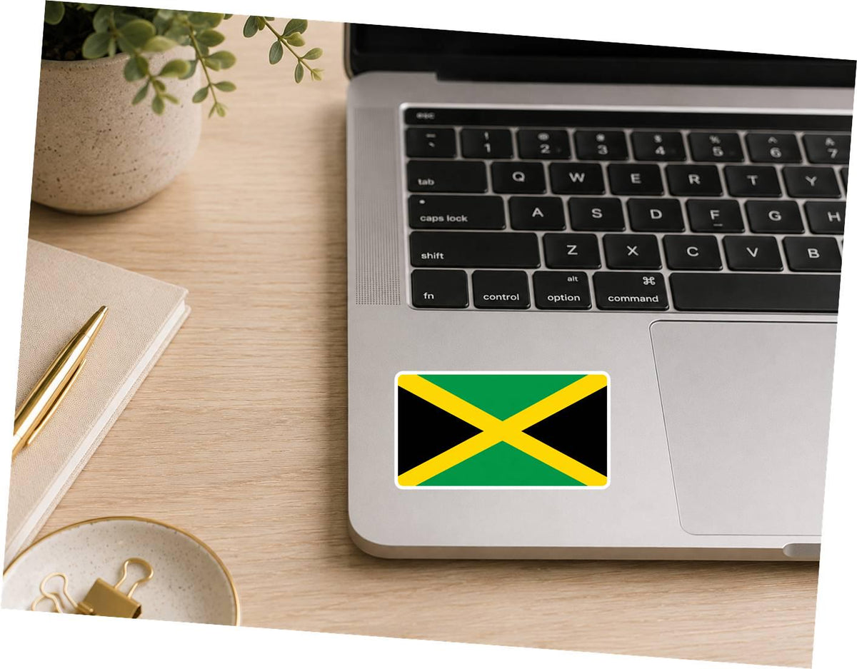 Jamaica Flag Sticker, Jamaican Flag Decal, Jamaica Vinyl Sticker, Jamaican Pride Sticker, Jamaica Travel Decal ST 078