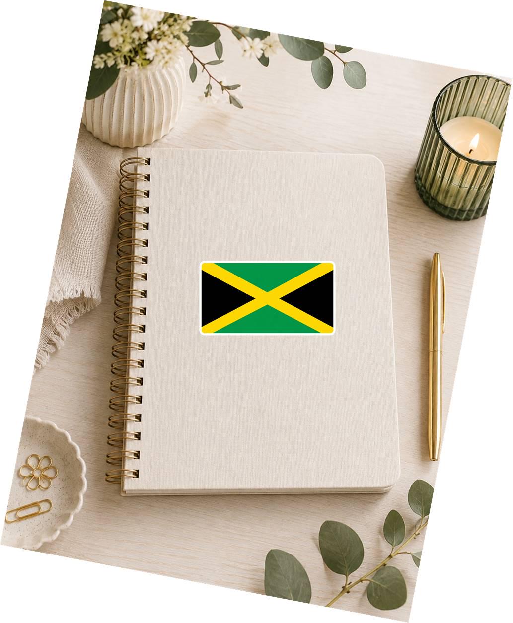 Jamaica Flag Sticker, Jamaican Flag Decal, Jamaica Vinyl Sticker, Jamaican Pride Sticker, Jamaica Travel Decal ST 078