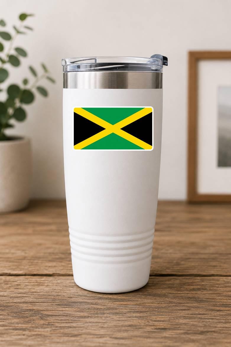 Jamaica Flag Sticker, Jamaican Flag Decal, Jamaica Vinyl Sticker, Jamaican Pride Sticker, Jamaica Travel Decal ST 078