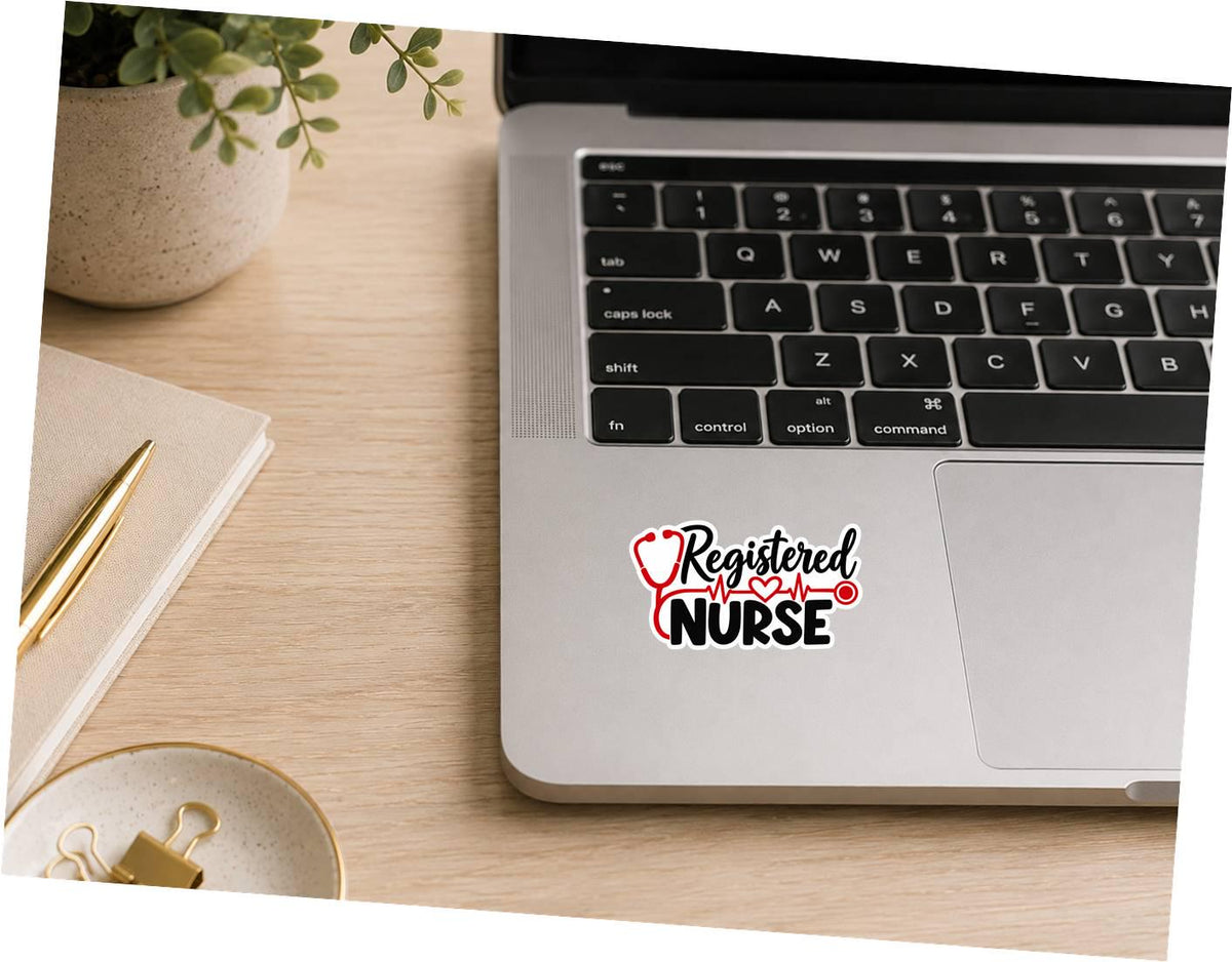Registered Nurse Sticker, RN Nurse Sticker, Nursing Vinyl Decal, Nurse Gift, Stethoscope Sticker, Healthcare Worker Gift ST 079